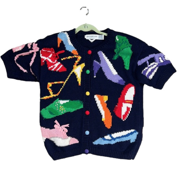 The Eagles Eye Classics Tops - VINTAGE The Eagles Eye Classics 1991 Navy Shirtsleeve knit cardigan large